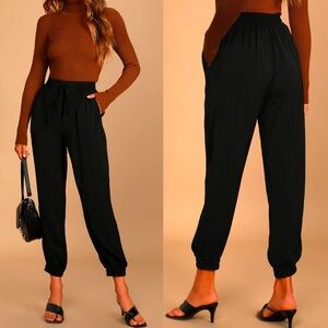 Lulus Hit the Jackpot Black Joggers
